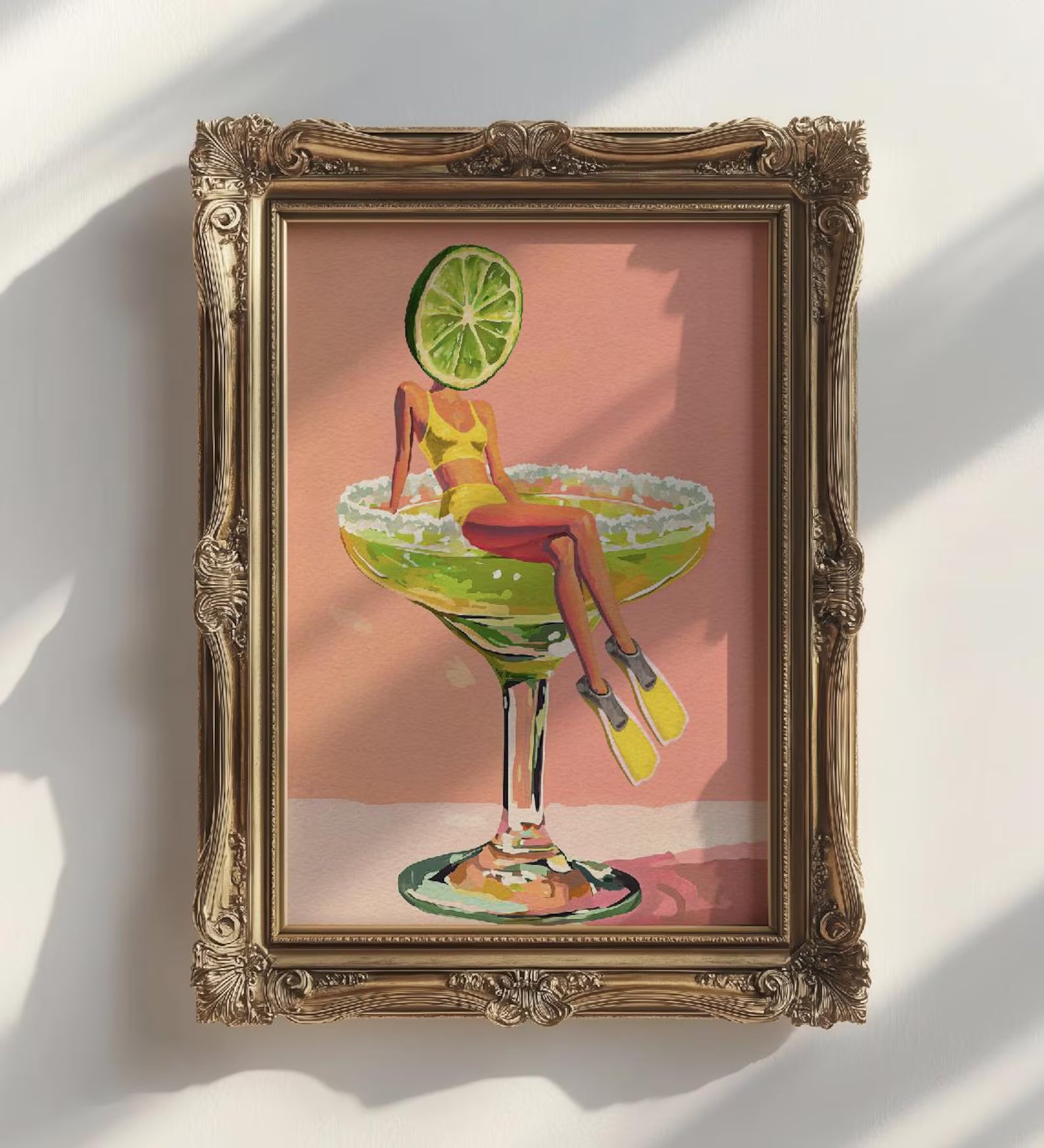 Retro Margarita Cocktail Bar Art Print - Fun Kitchen Wall Decor for Tequila Lovers