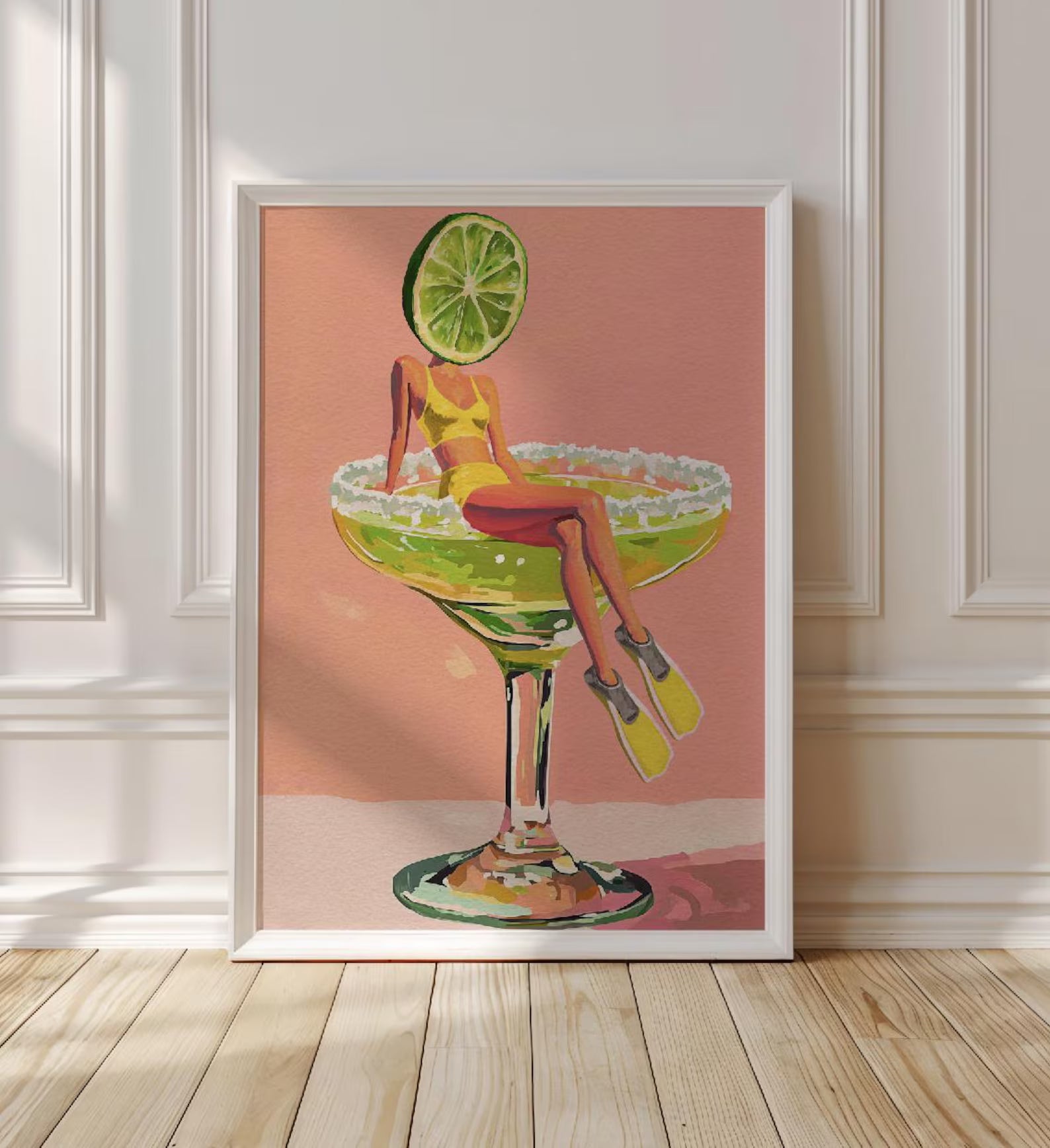 Retro Margarita Cocktail Bar Art Print - Fun Kitchen Wall Decor for Tequila Lovers