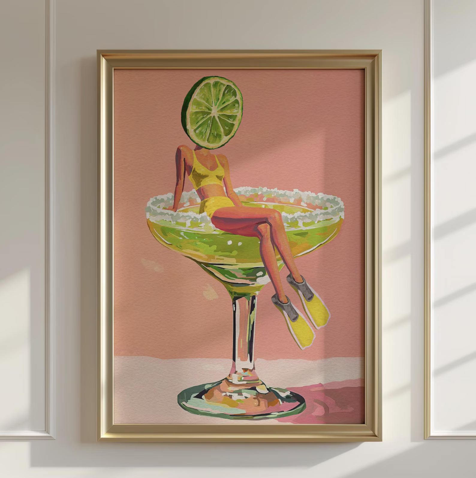 Retro Margarita Cocktail Bar Art Print - Fun Kitchen Wall Decor for Tequila Lovers