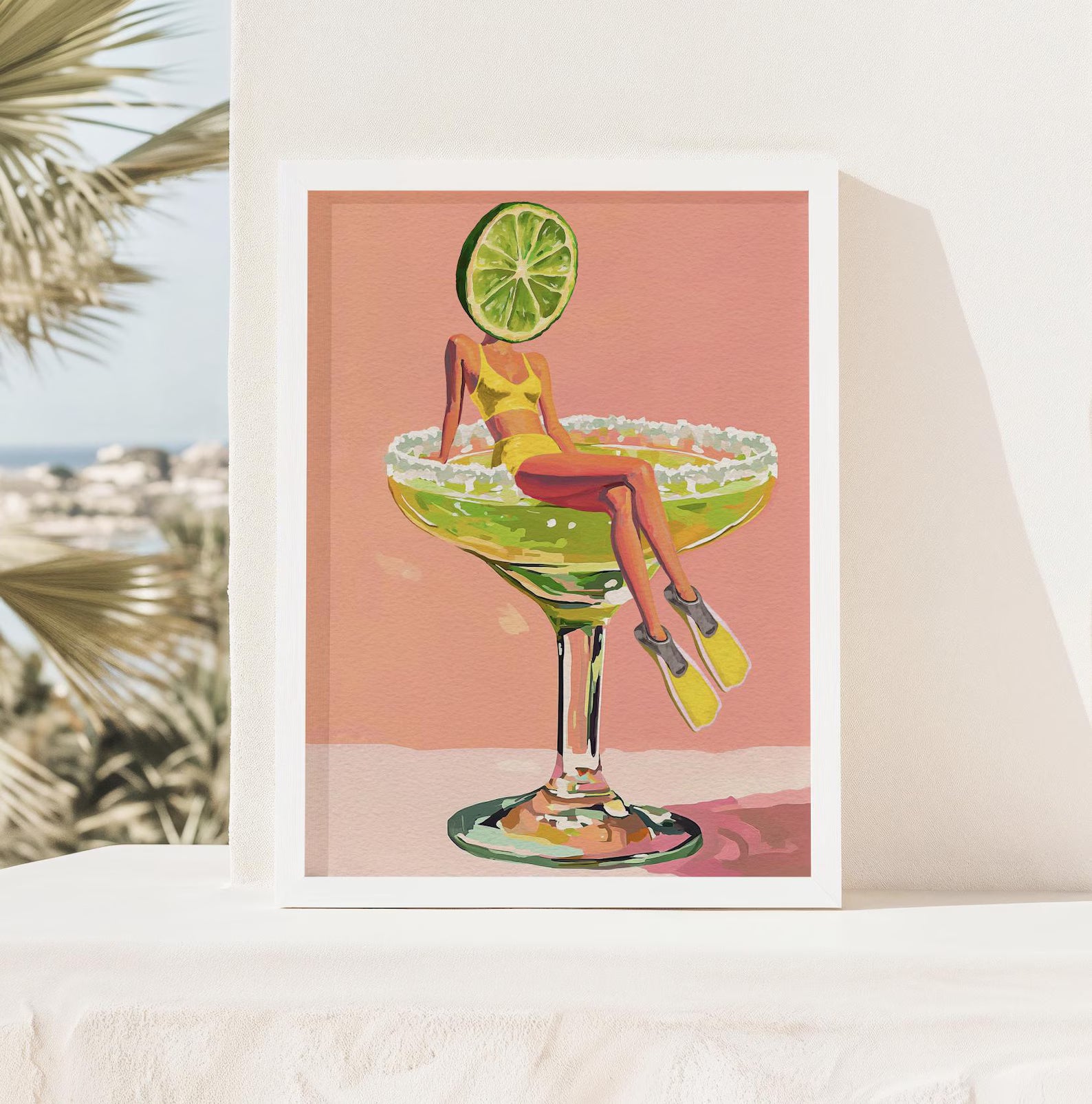 Retro Margarita Cocktail Bar Art Print - Fun Kitchen Wall Decor for Tequila Lovers