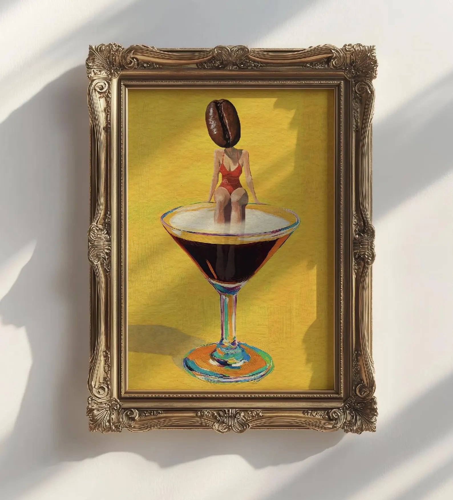 Chic Coffee Martini Girl Bar Print: Cocktail Poster Wall Art for Kitchen & Home Decor
