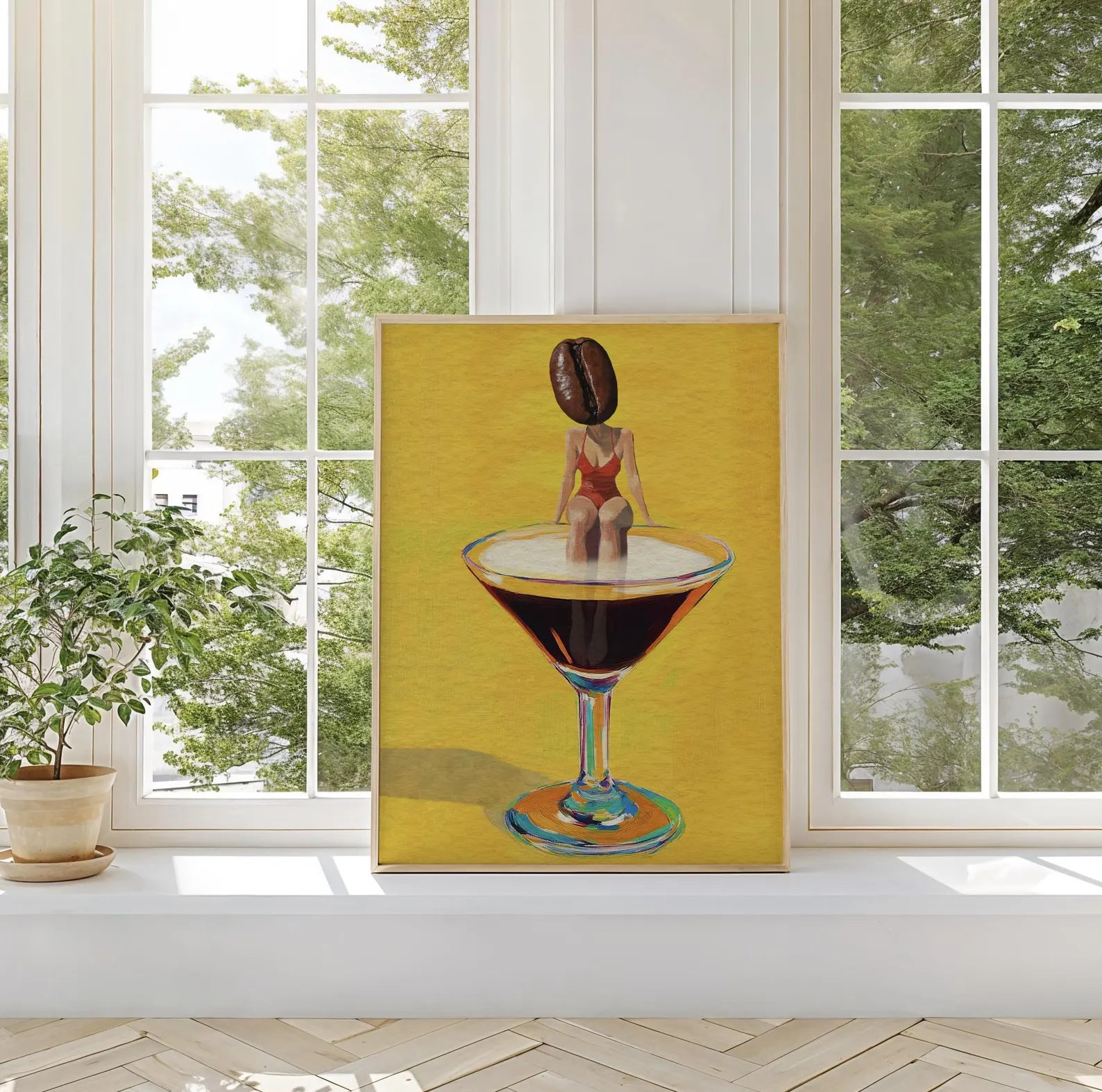 Chic Coffee Martini Girl Bar Print: Cocktail Poster Wall Art for Kitchen & Home Decor