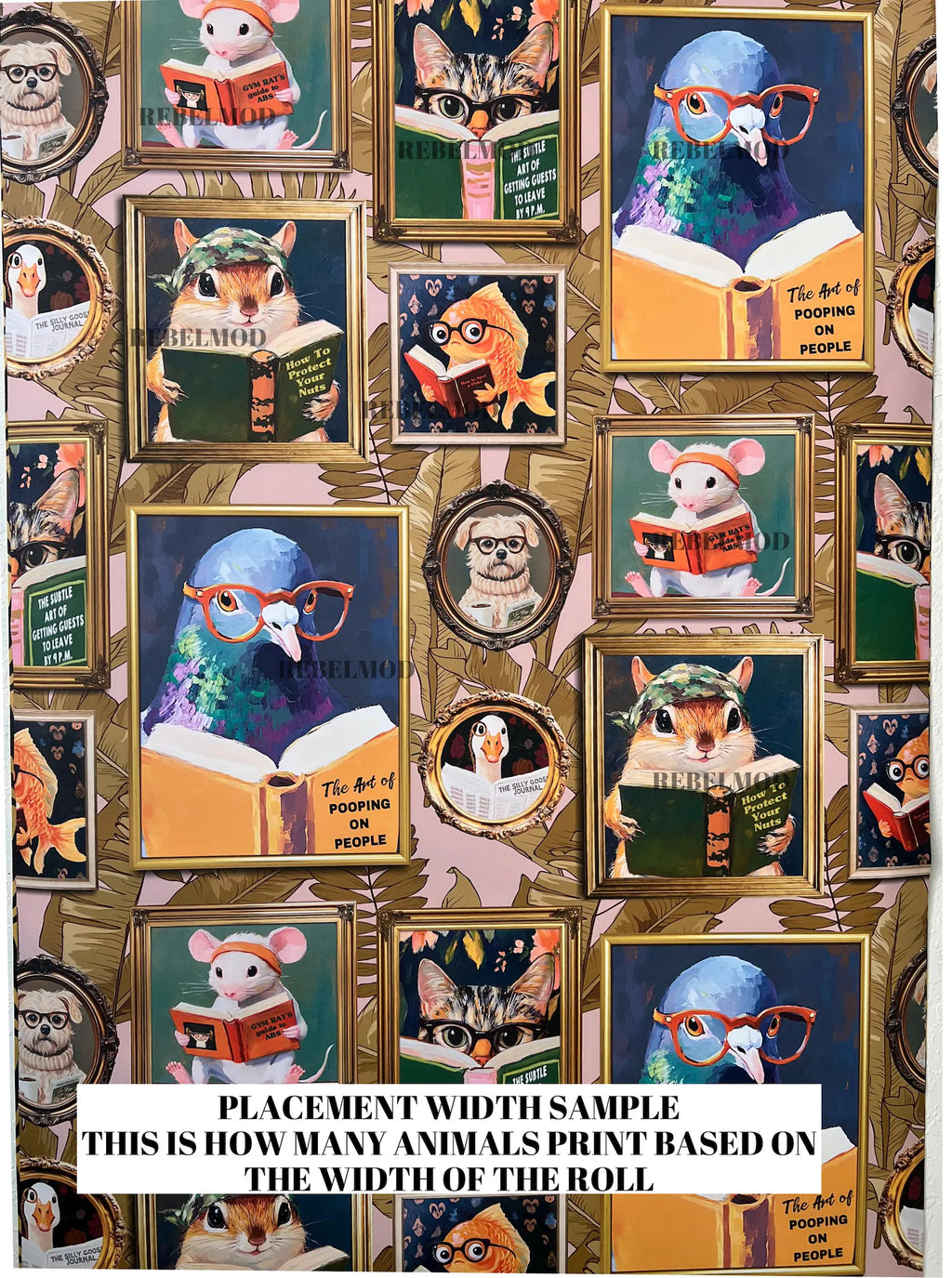 Whimsical Animals Reading Wallpaper
