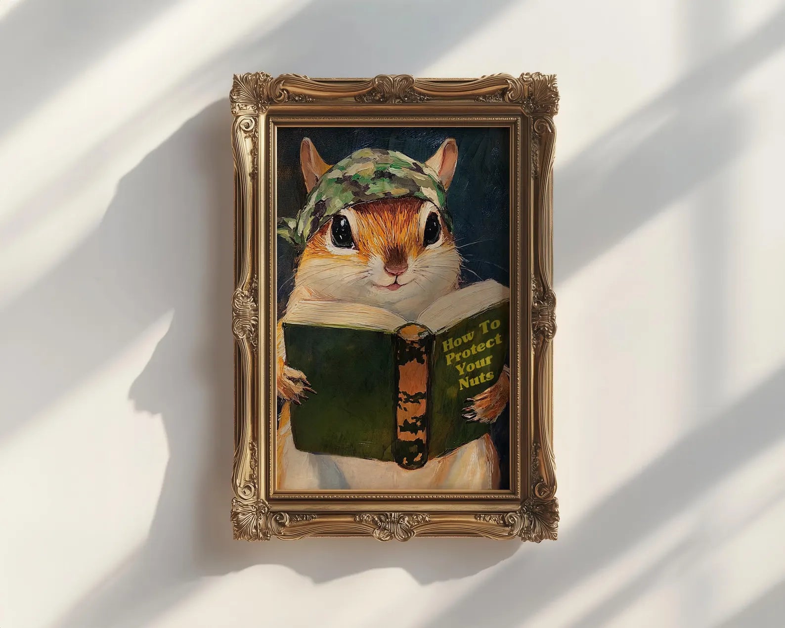 Humorous Squirrel Bathroom Poster: Protect Your Nuts - Whimsical Woodland Animal Wall Art Decor