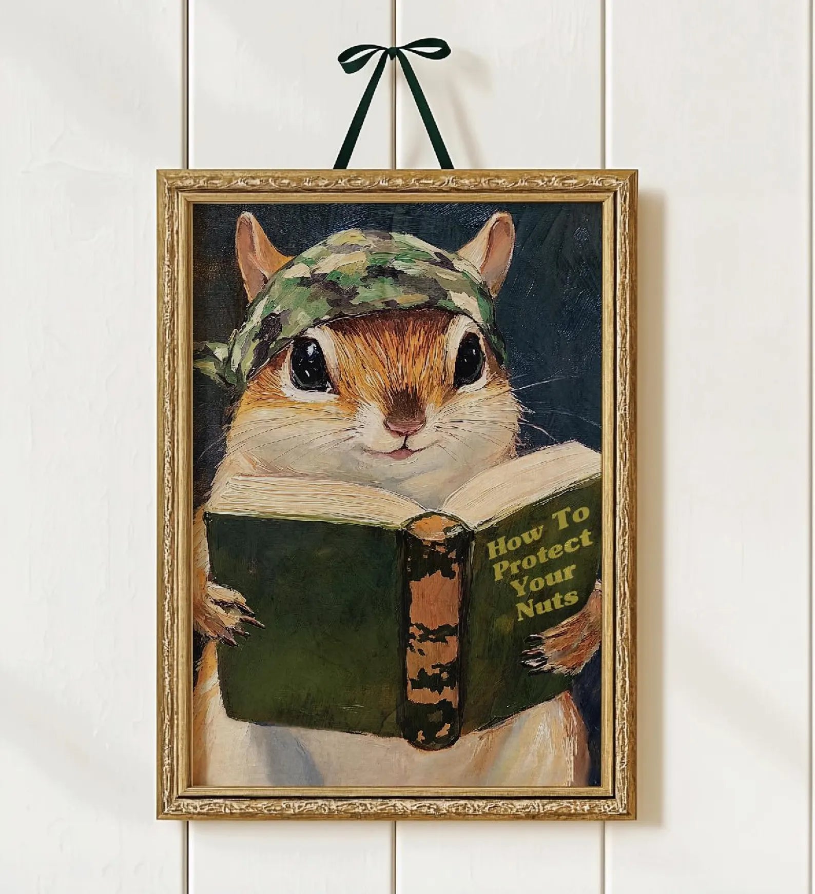 Humorous Squirrel Bathroom Poster: Protect Your Nuts - Whimsical Woodland Animal Wall Art Decor