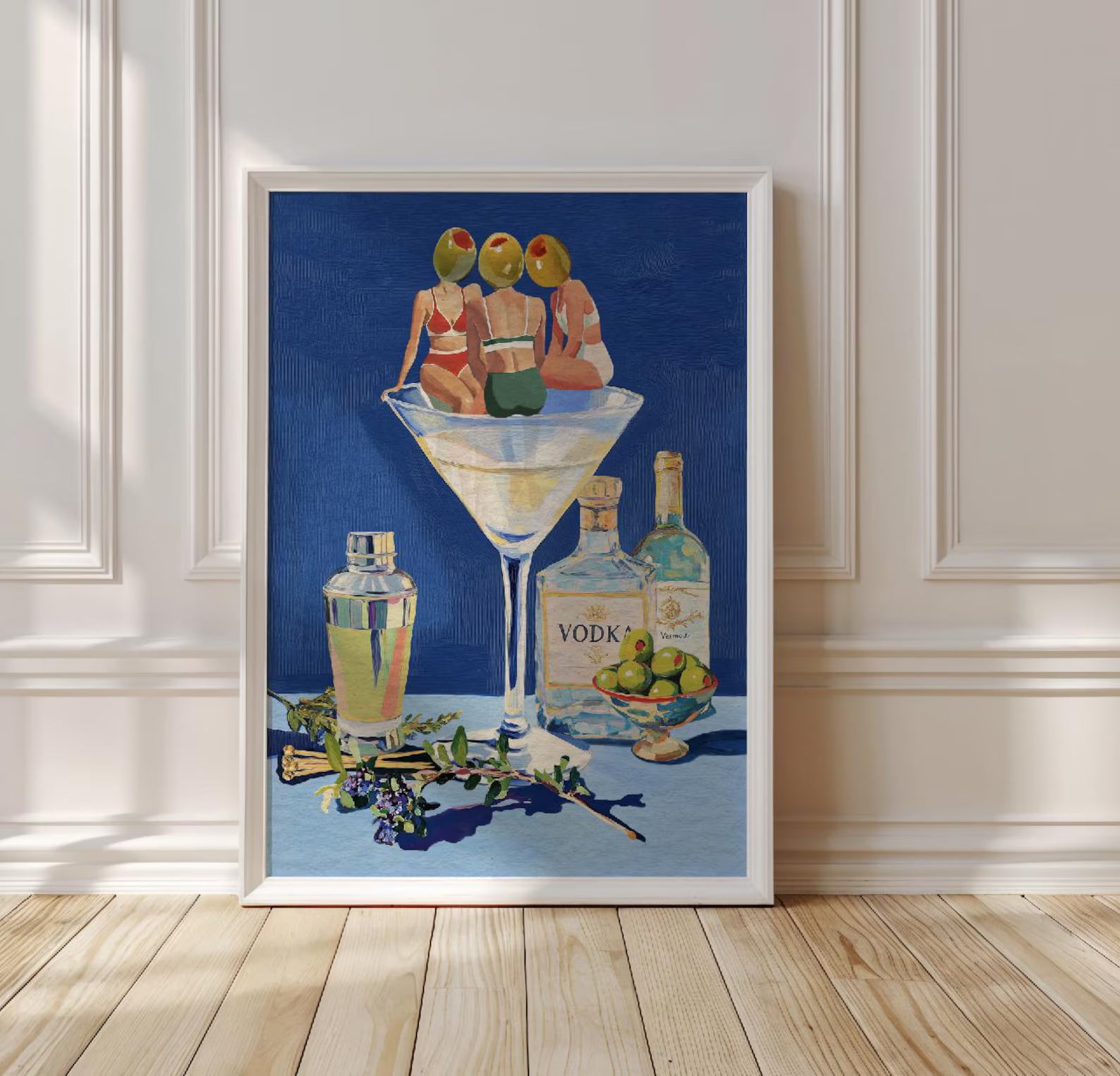 Vintage Dirty Martini Bar Print - Retro Cocktail Wall Art for Home Bar & Kitchen Decor