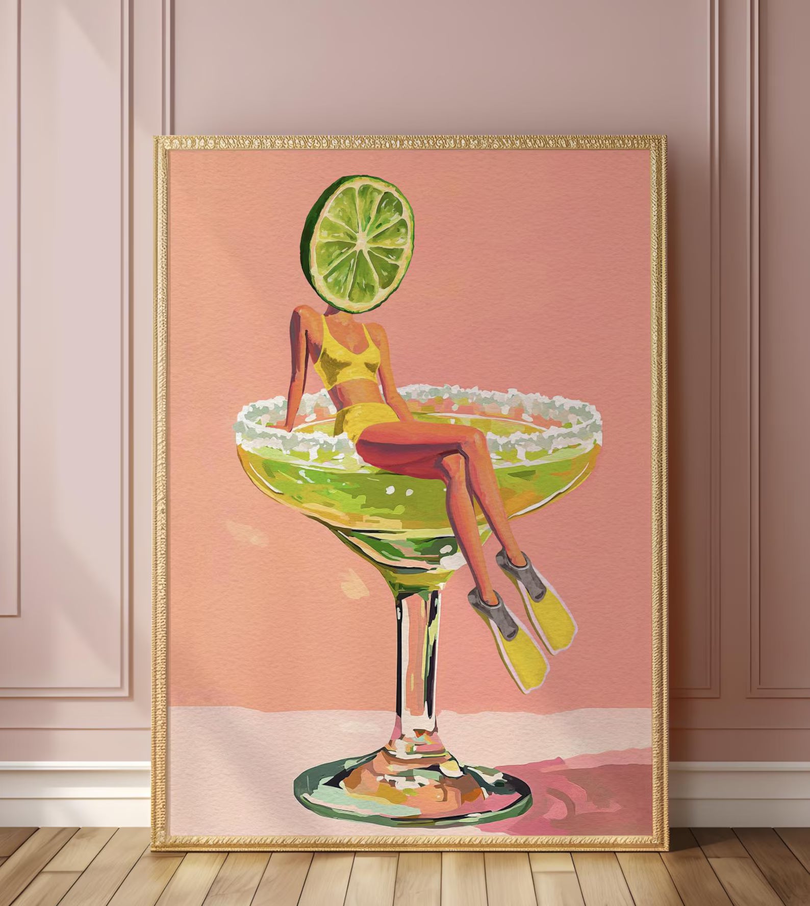 Retro Margarita Cocktail Bar Art Print - Fun Kitchen Wall Decor for Tequila Lovers
