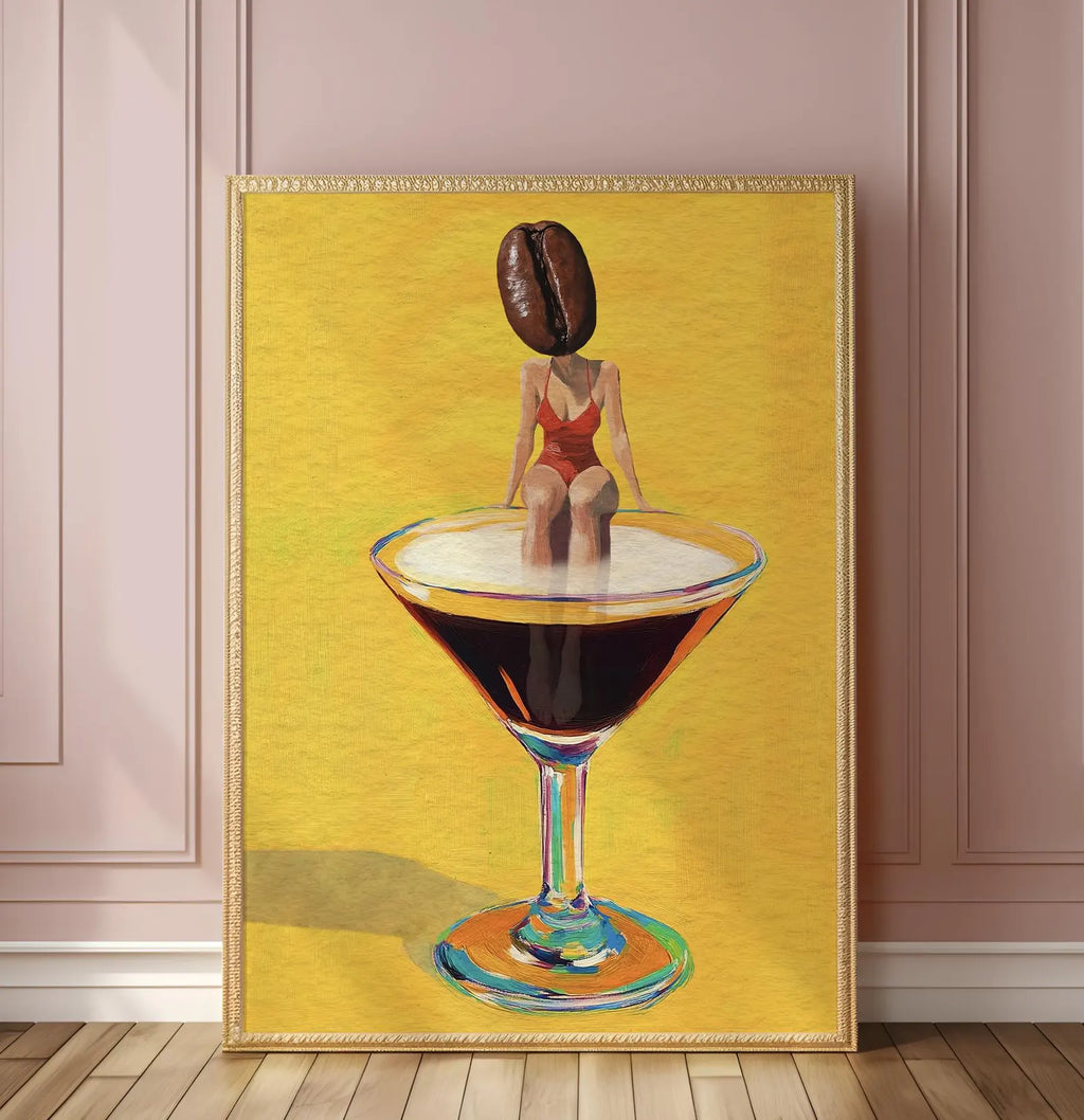 Chic Coffee Martini Girl Bar Print: Cocktail Poster Wall Art for Kitchen & Home Decor