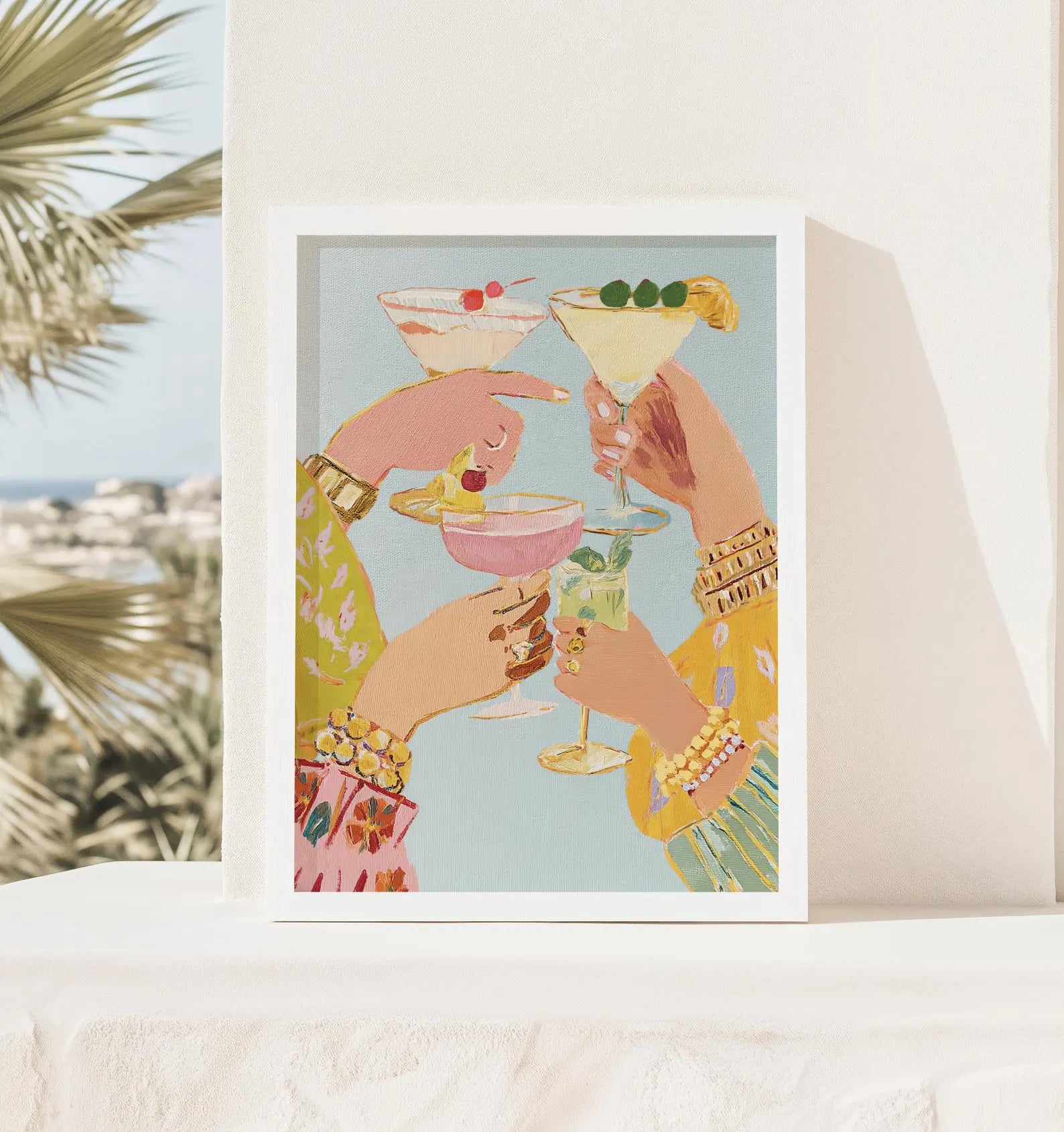 Stylish Cocktail Bar Print: Preppy Girls Night Out Martini Artwork for Home Decor