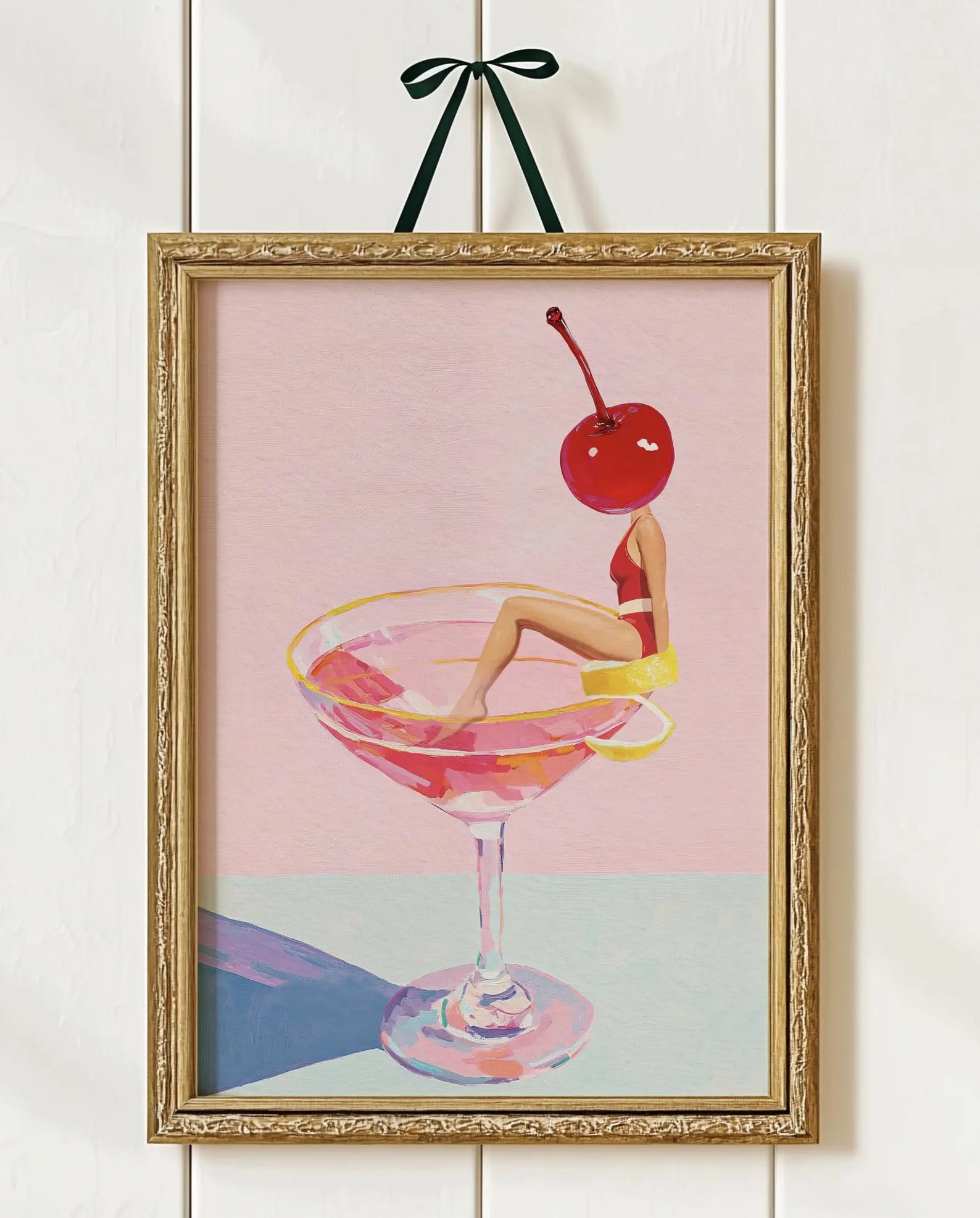 Elegant Cosmopolitan Cocktail Wall Art: Pink Drink Aesthetic Poster for Chic Bar & Home Decor
