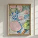 Elegant Pickleball & Rose Art Print: Palm Beach Chinoiserie Decor for Preppy Bar or Lounge