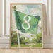 Hole 8 Golf Flag Art Print: Preppy Palm Beach Wall Decor for Country Club, Bar, Office, or Lounge
