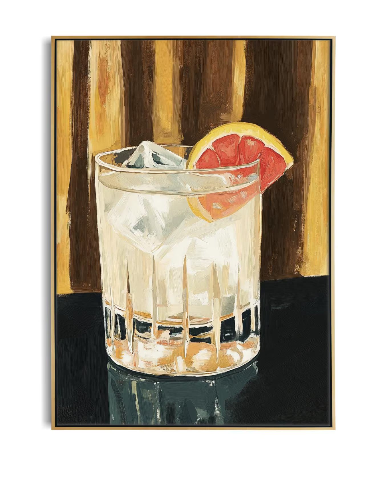 Vibrant Pink Grapefruit Paloma Cocktail Art Print - Retro Bar Decor, Citrus Kitchen Poster, Home Gift