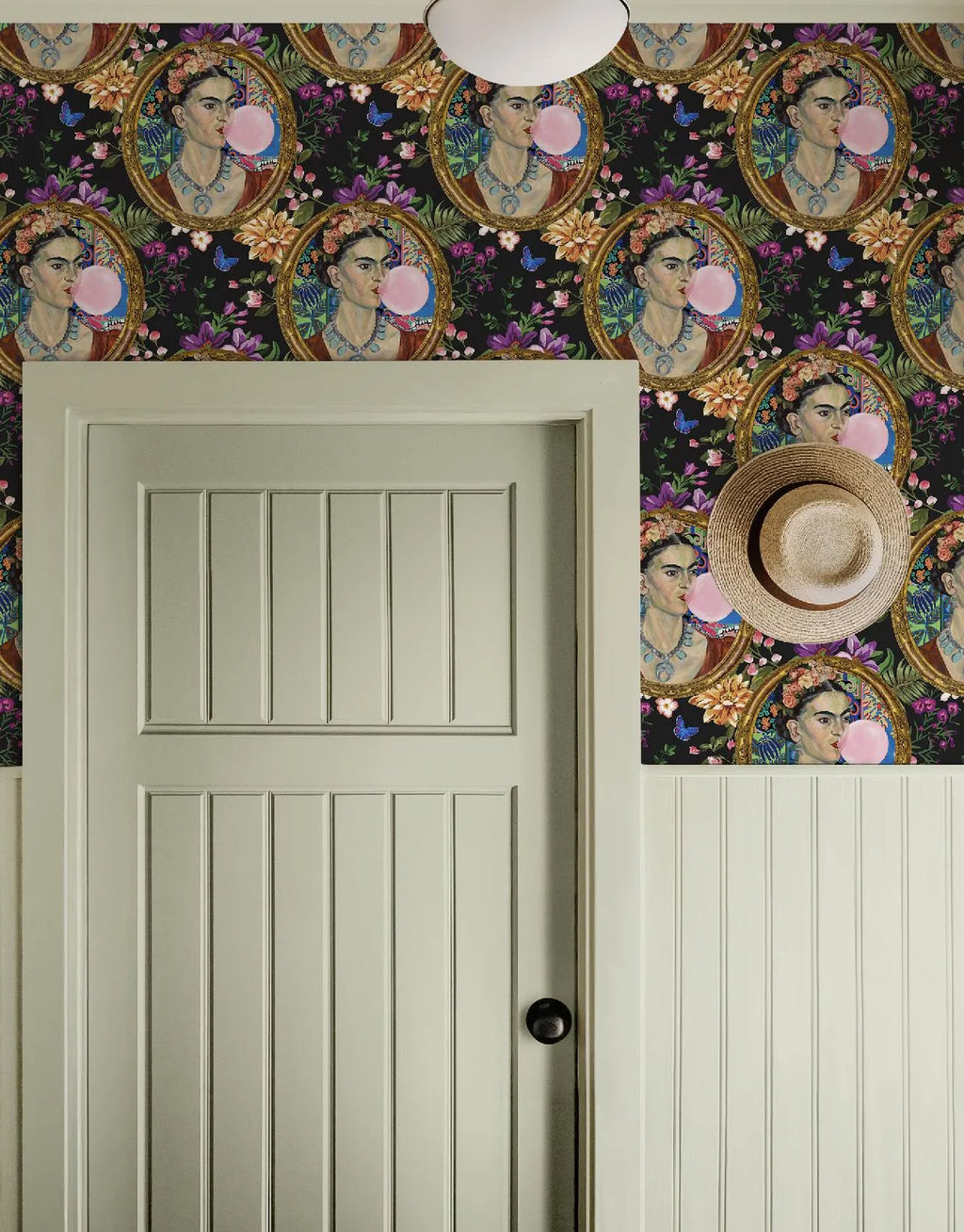 Frida Kahlo Inspired Bright Botanical Boho Floral Wallpaper - Medium