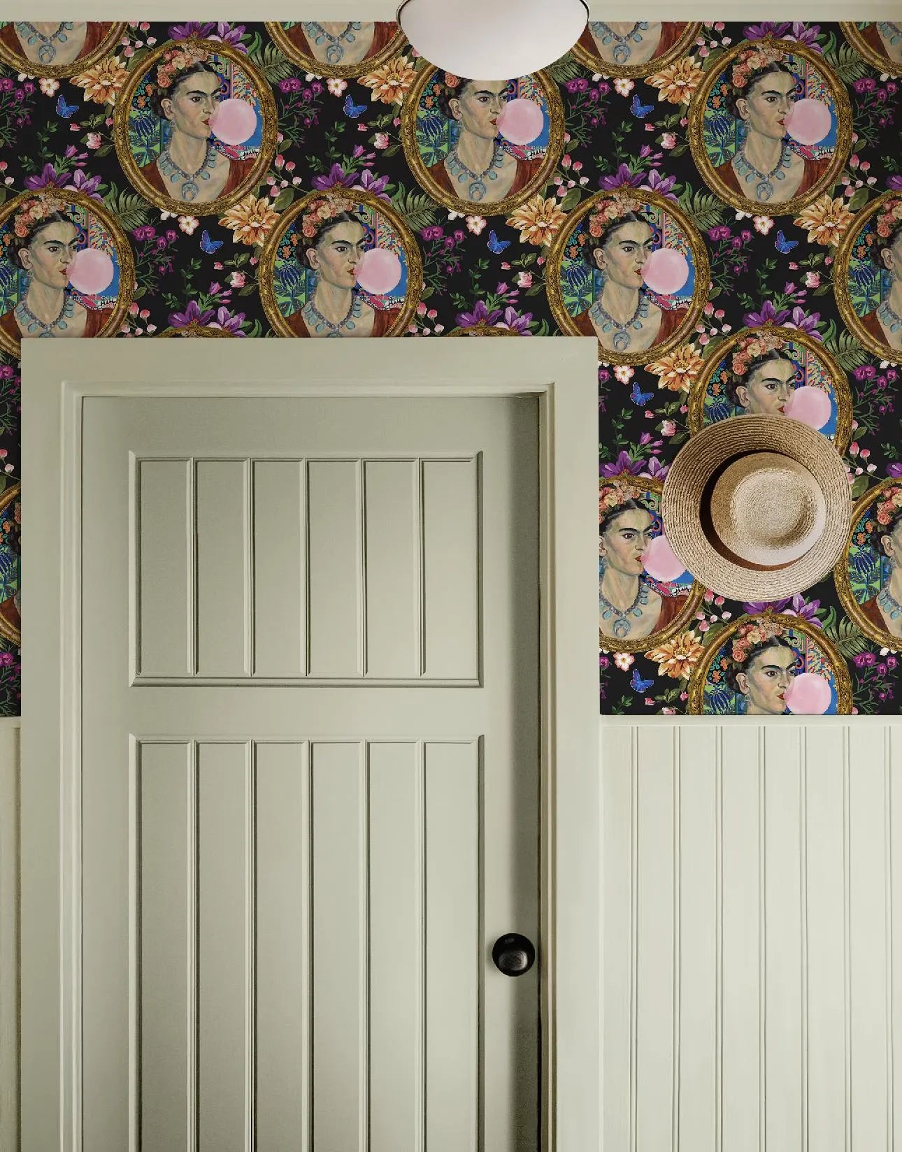 Frida Kahlo Inspired Bright Botanical Boho Floral Wallpaper - Medium