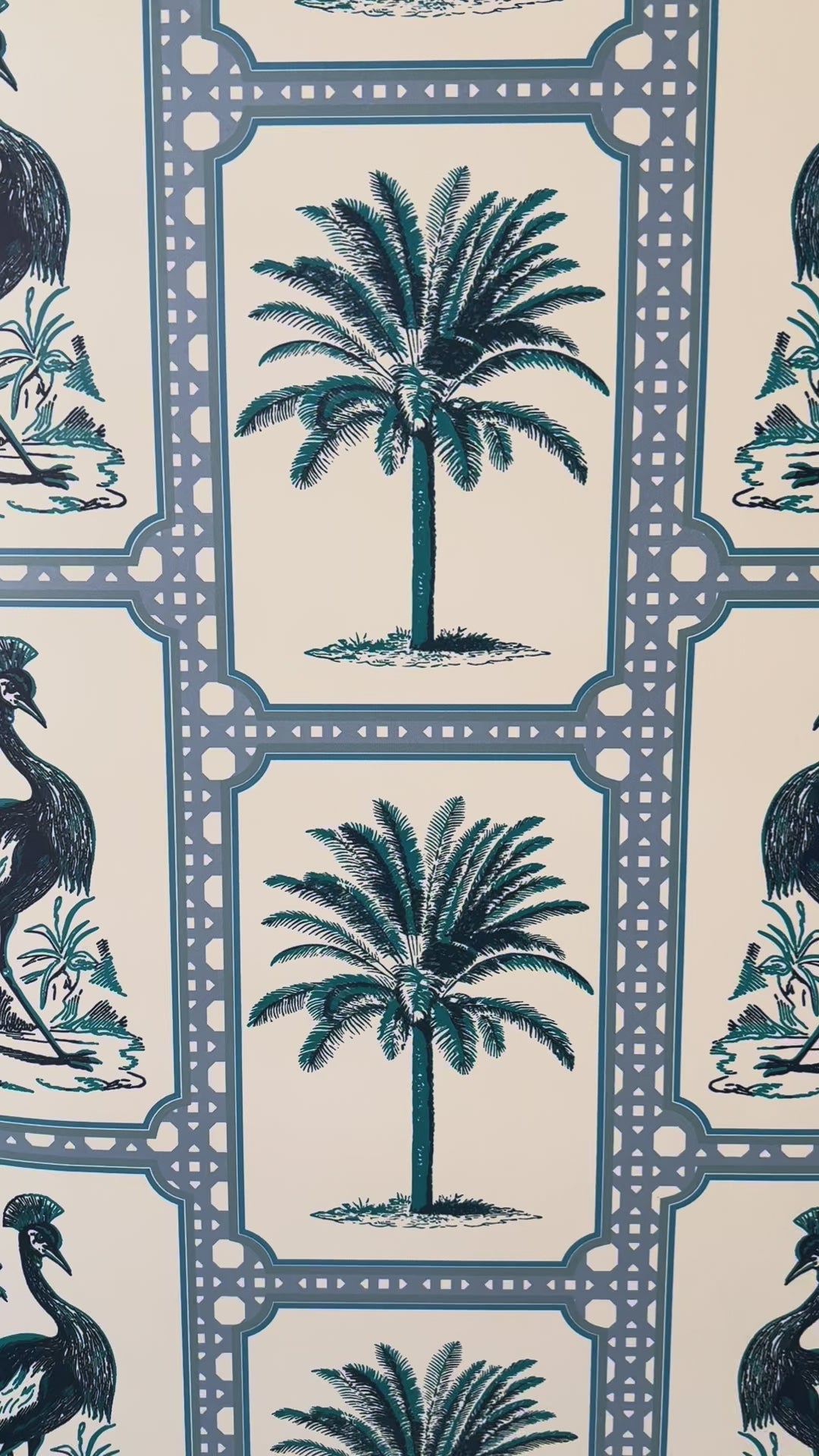 Tropical Oasis Grandmillennial Botanical Wallpaper