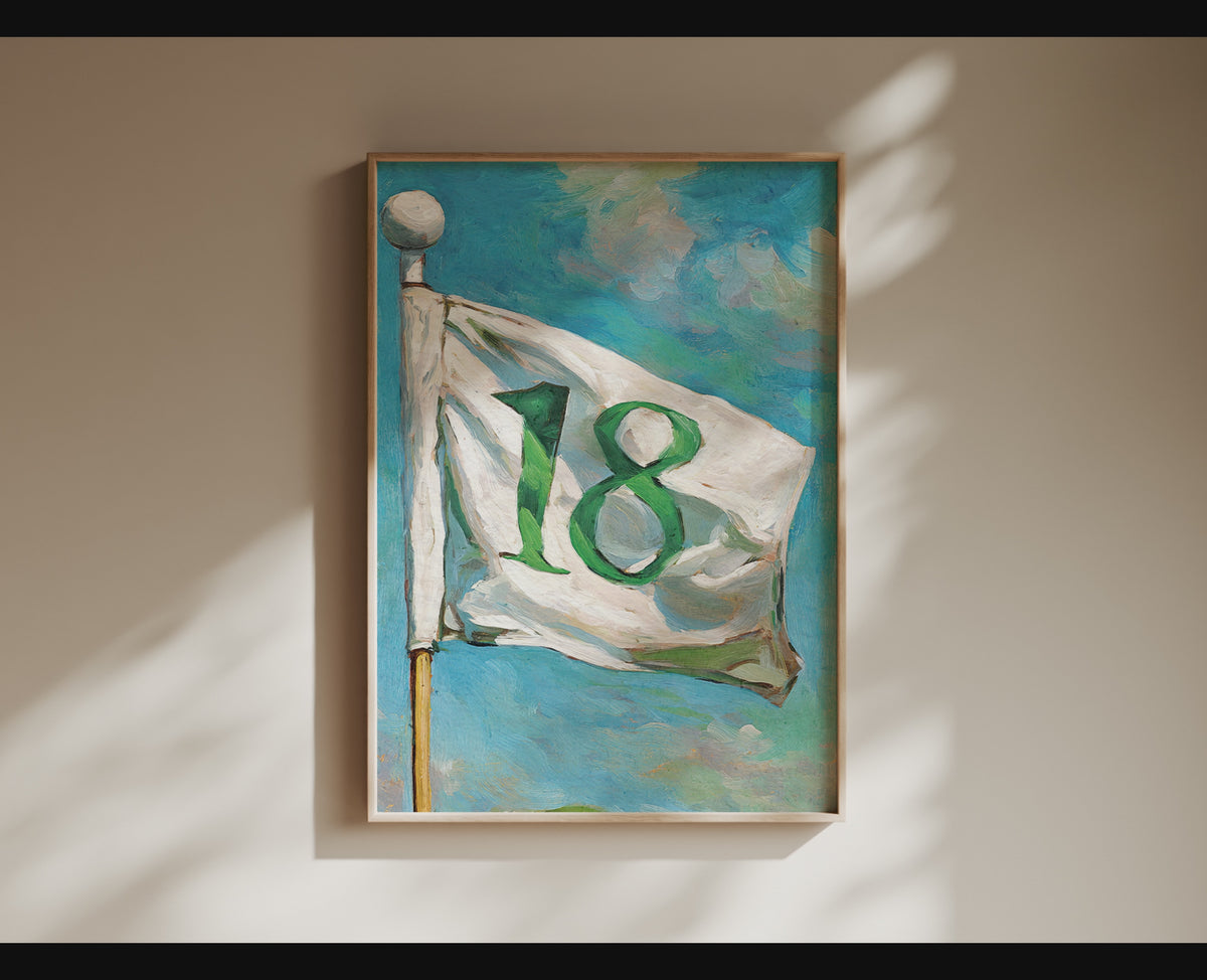 Hole 18 Golf Flag Art Print