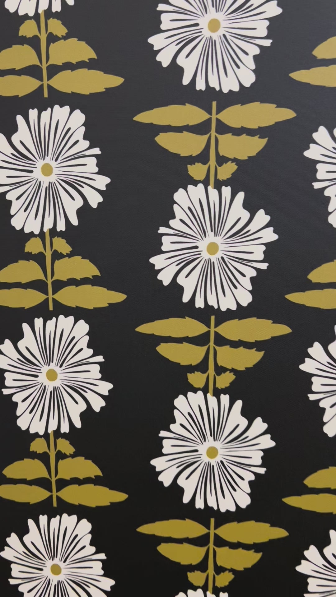 Vibrant Retro Floral Wallpaper - Charcoal Background