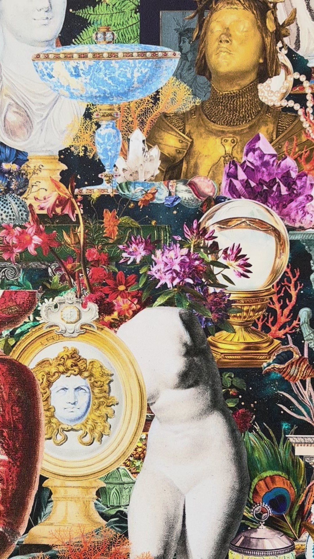 Maximalist Boho Wallpaper: Roman Statues and Modern Artifacts Peel & Stick or Traditional