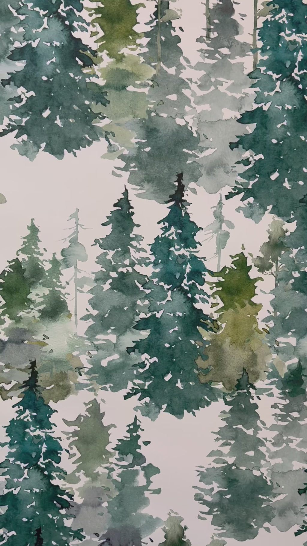 Watercolor Trees Wallpaper