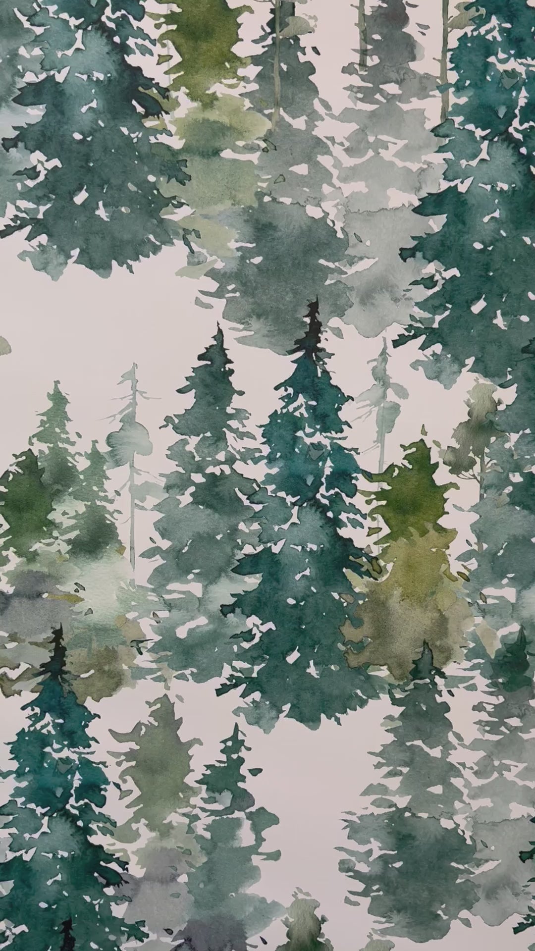 Watercolor Trees Wallpaper