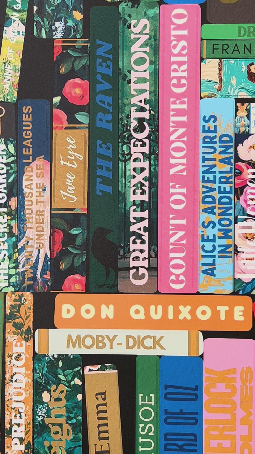 Whimsical Library Books Stack Wallpaper