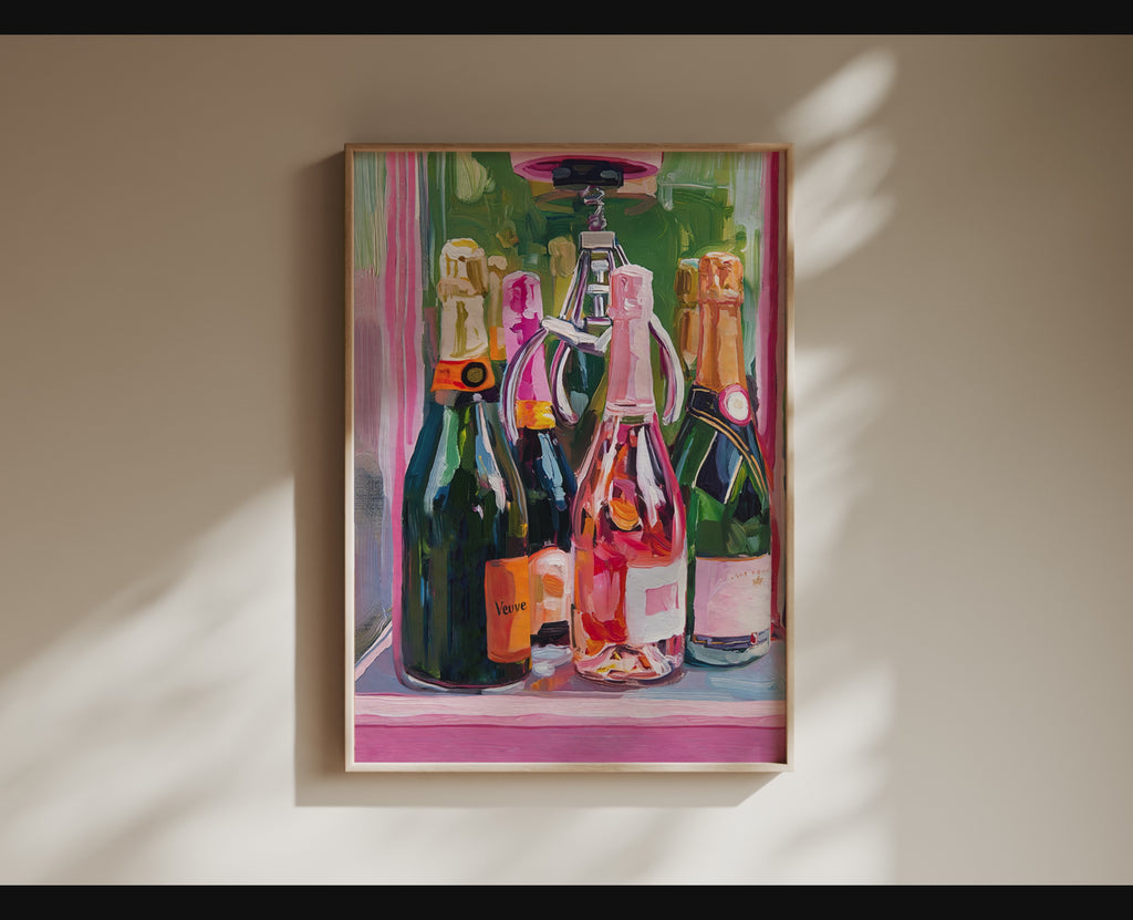 Champagne & Wine Claw Machine Bar Wall Art – Fun Drink Decor, Retro Bar Decor, Cocktail Wall Art, Quirky Bar Decor, Unique Bar Artwork