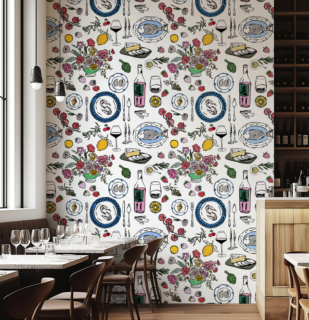 Sunday Dinner Tablescape Wallpaper
