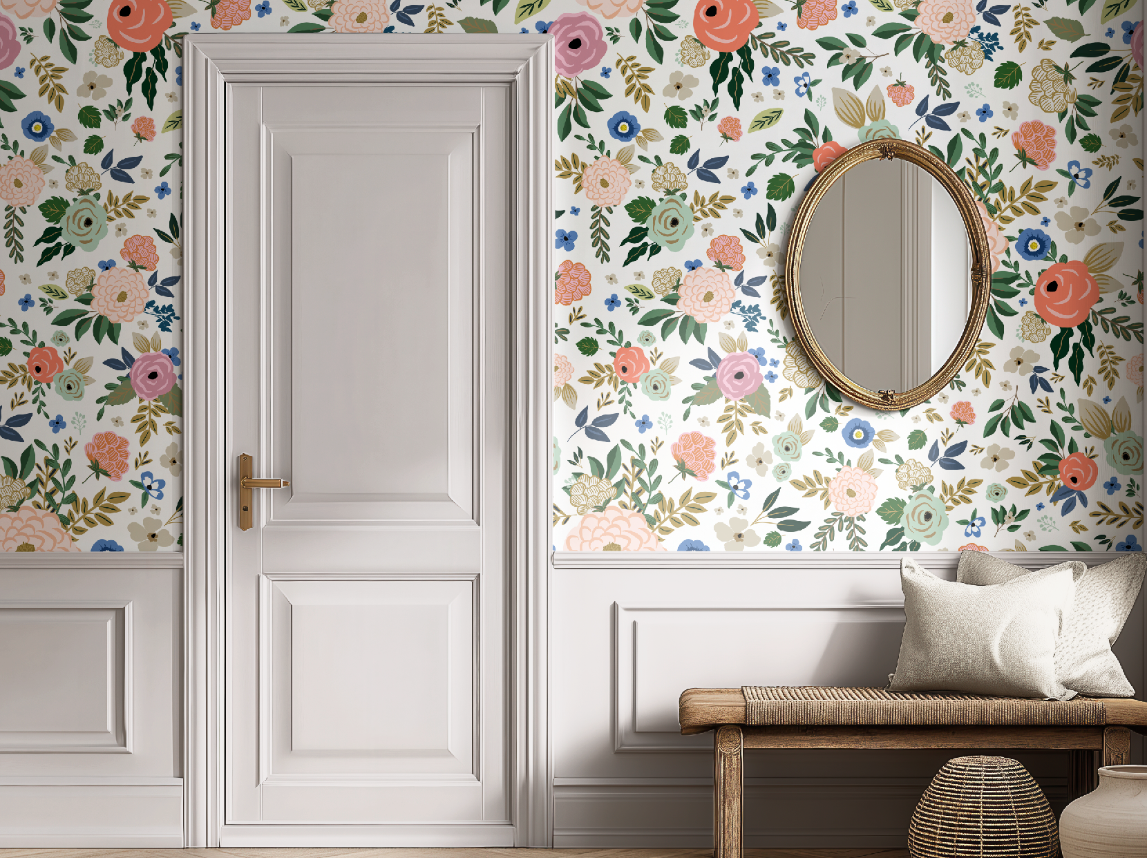 Vibrant Hand-Drawn Floral Wallpaper