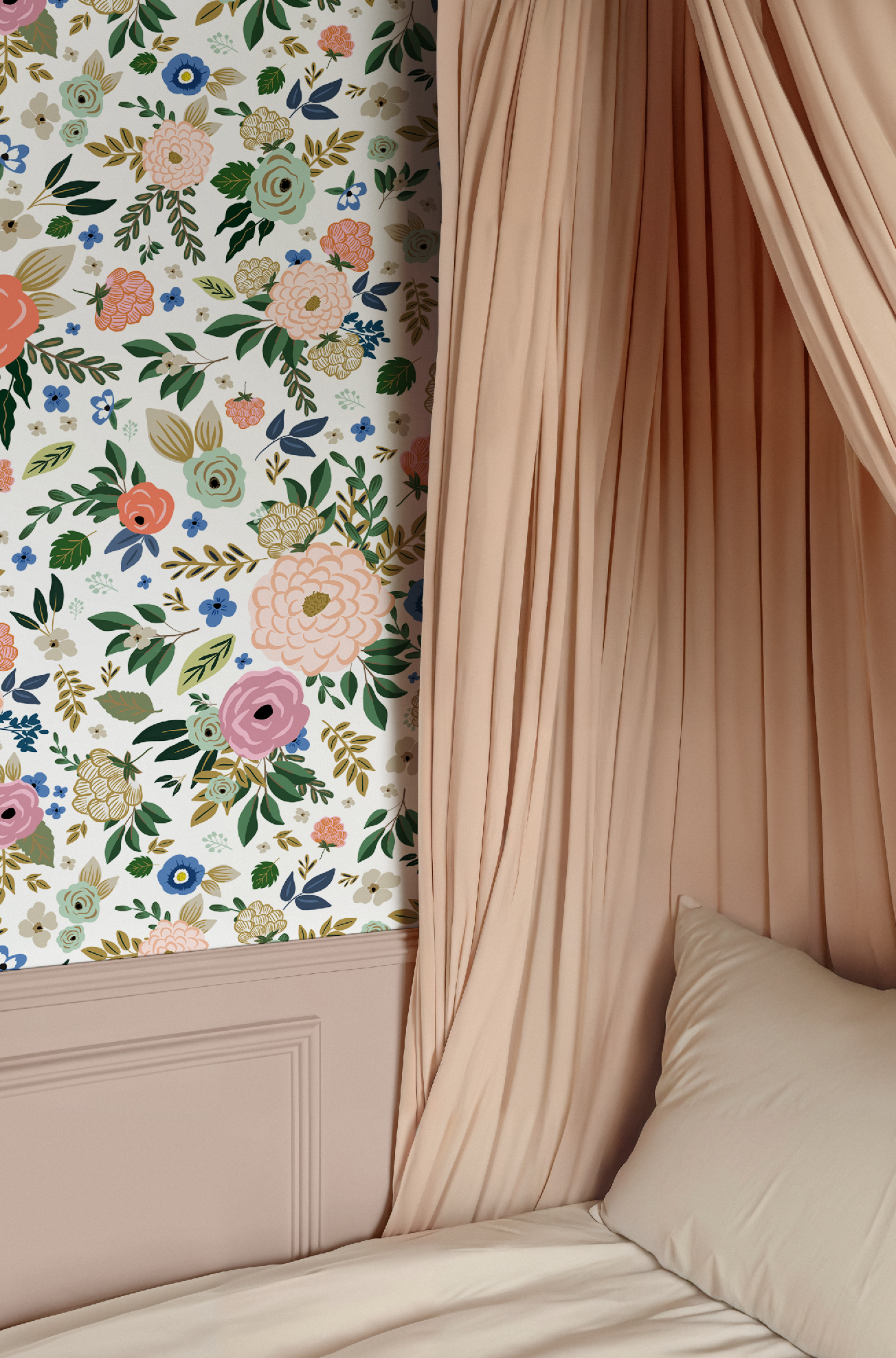 Vibrant Hand-Drawn Floral Wallpaper