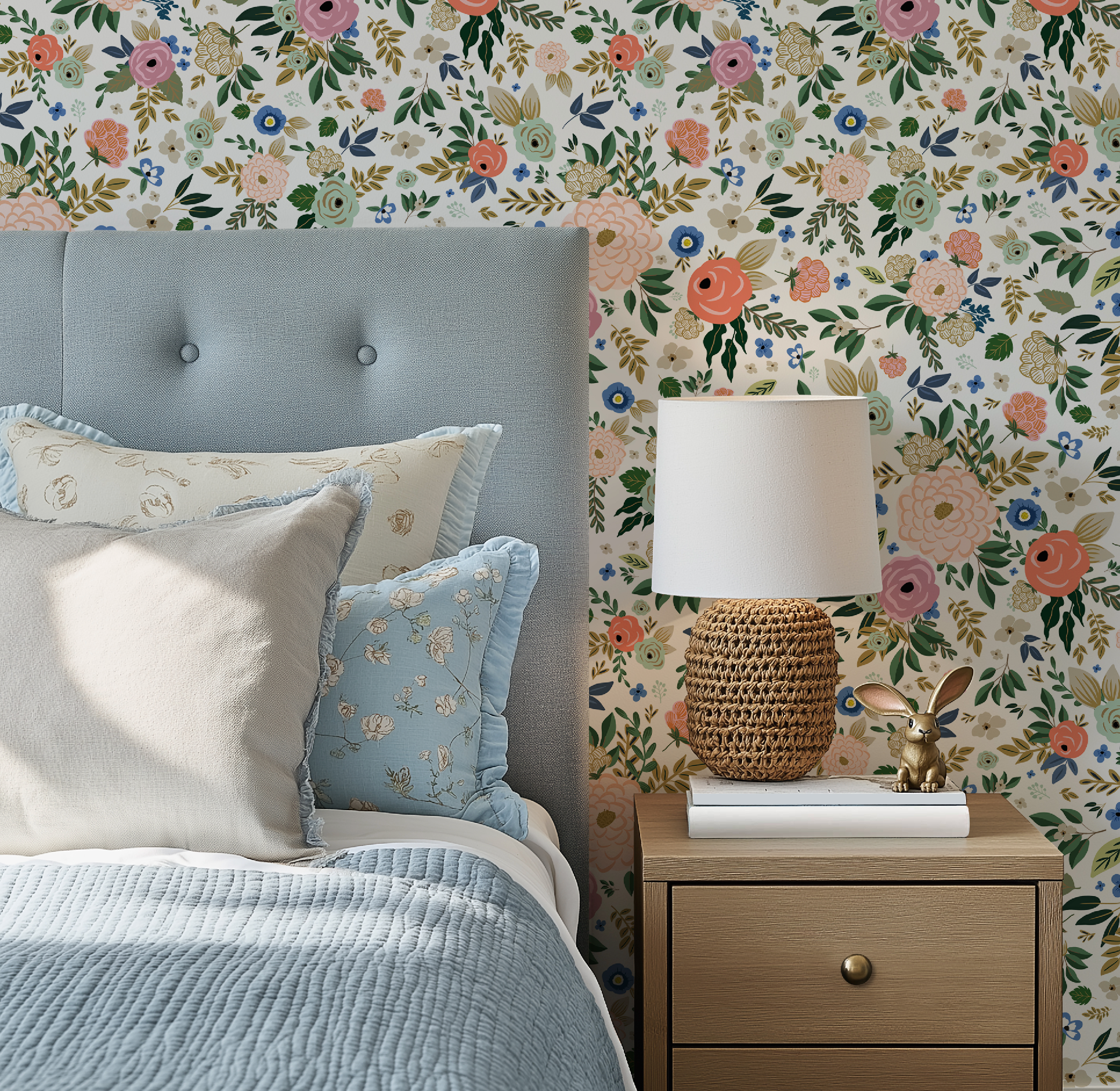 Vibrant Hand-Drawn Floral Wallpaper