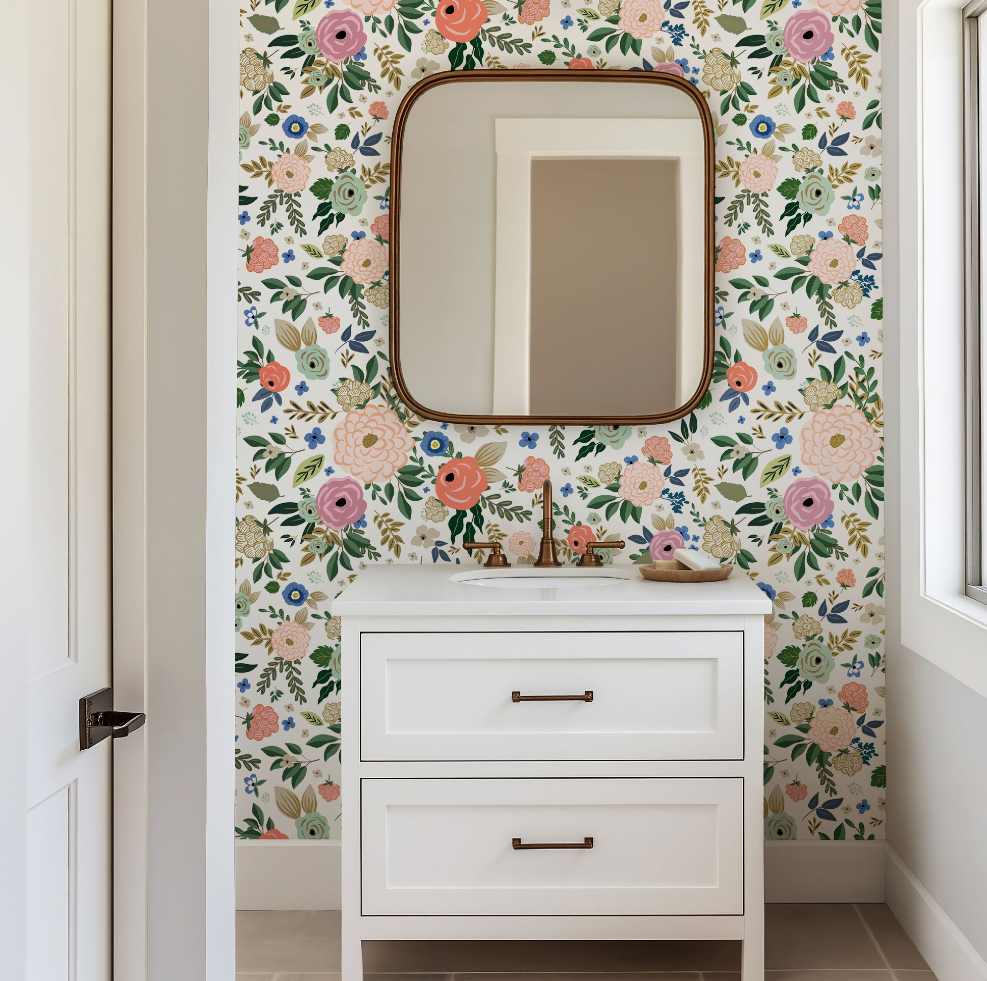 Vibrant Hand-Drawn Floral Wallpaper