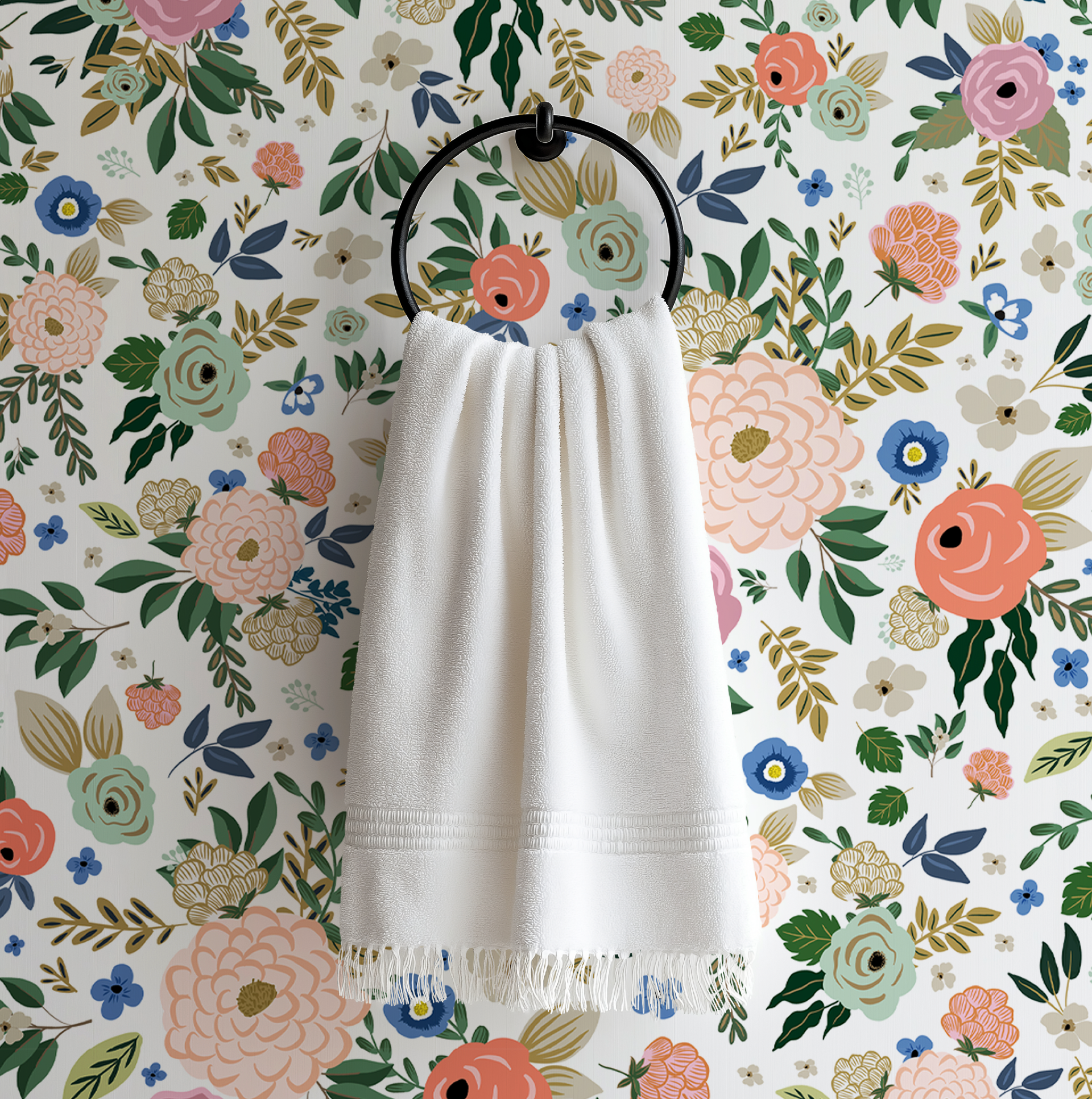 Vibrant Hand-Drawn Floral Wallpaper