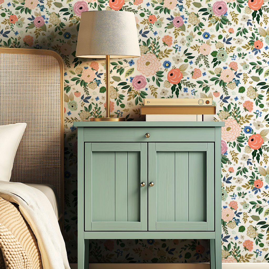Vibrant Hand-Drawn Floral Wallpaper
