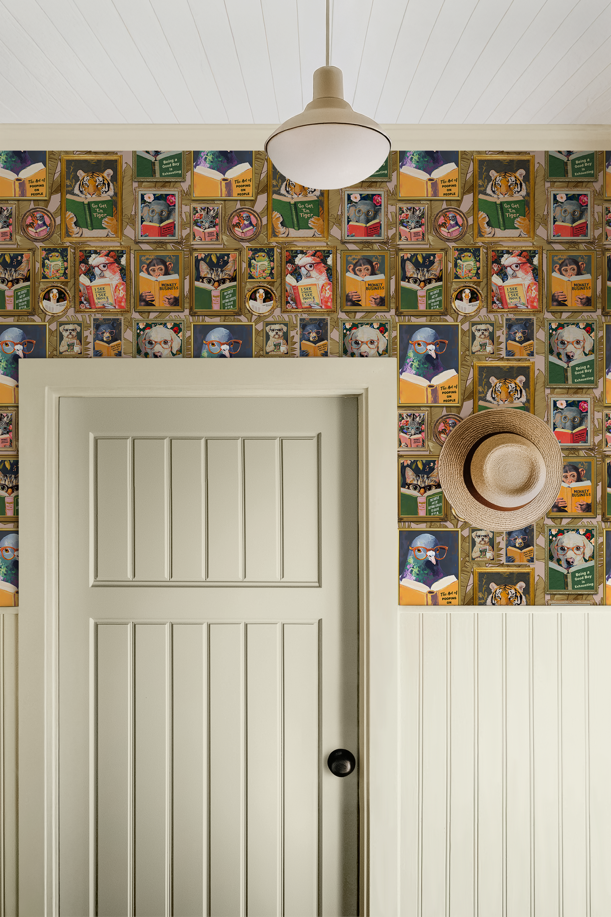 Small Whimsical Animals Reading Wallpaper - Version 2 - Image 2 by RebelMod