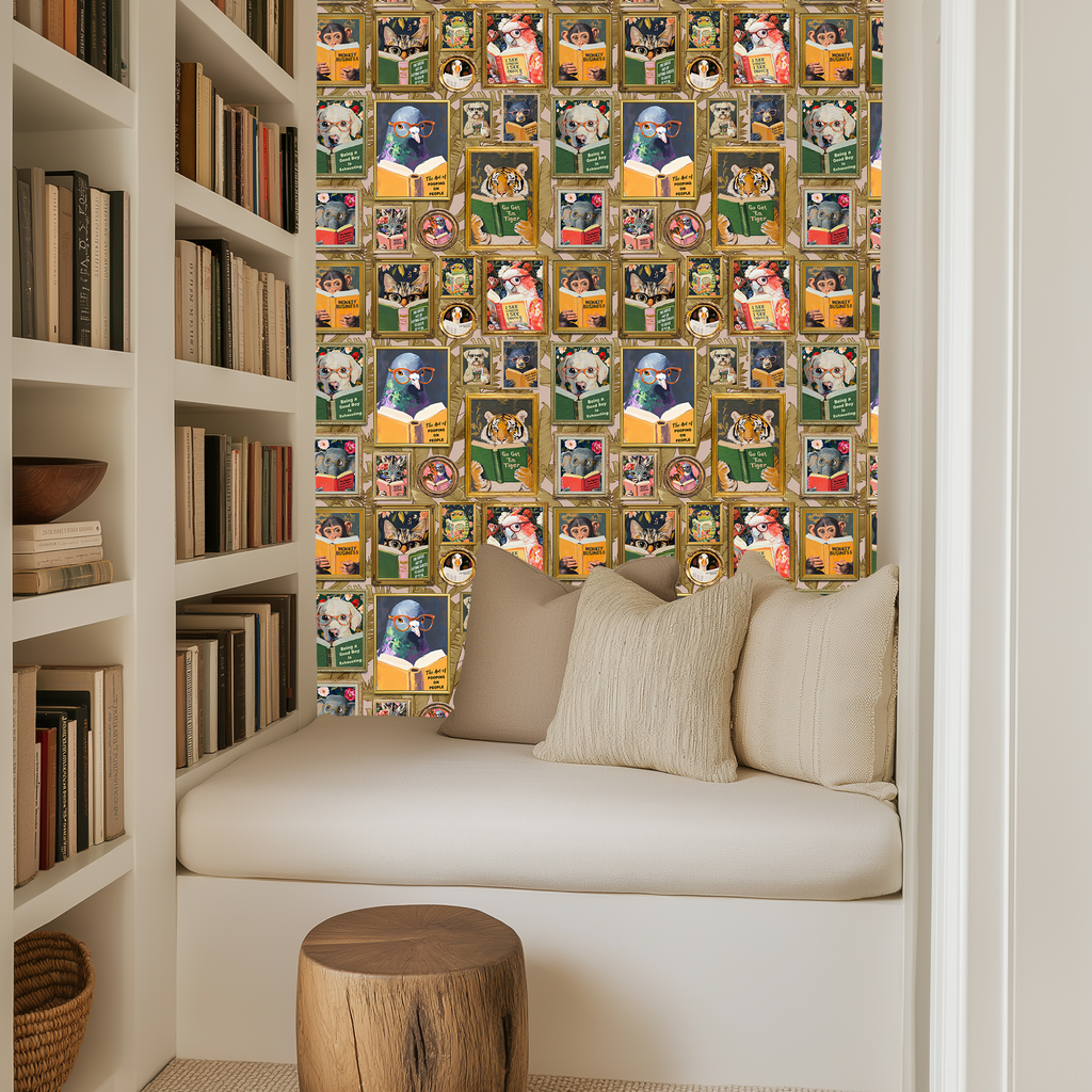 Small Whimsical Animals Reading Wallpaper - Version 2 - Image 8 by RebelMod