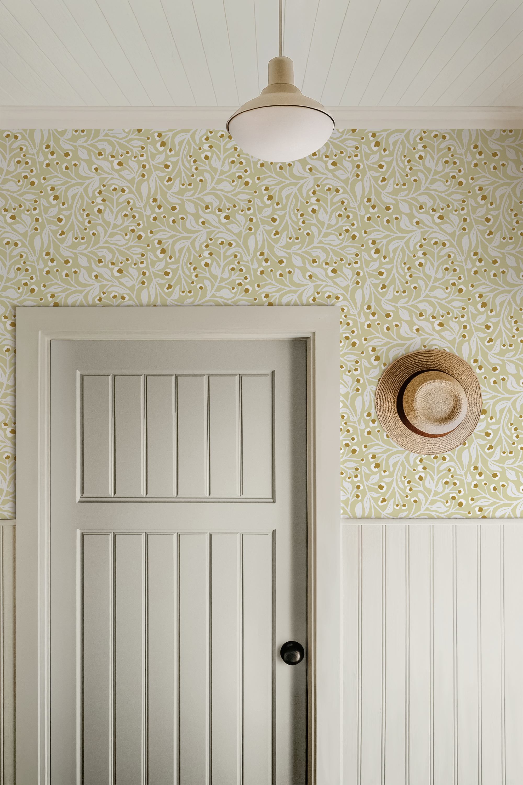 Gilded Branches in Ivory - Wallpaper