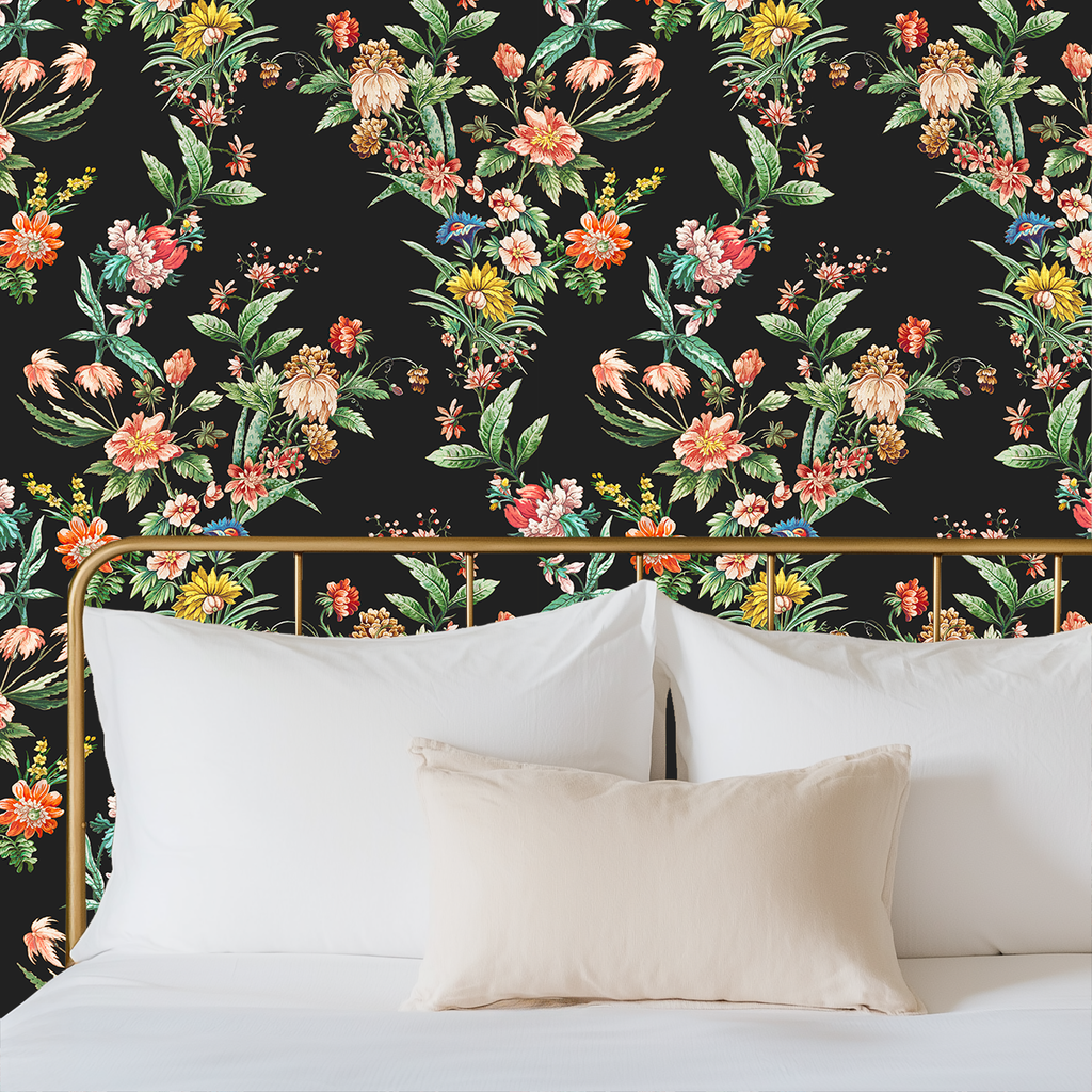 Ornamental Floral Motif Wallpaper - Charcoal - Image 10 by RebelMod