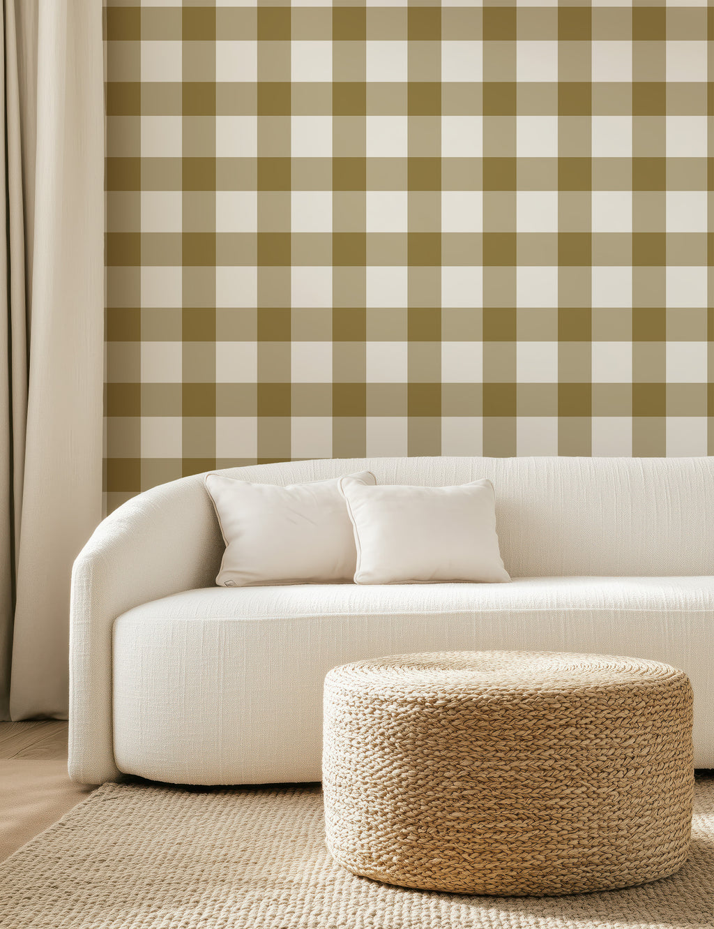 Amber Brown Plaid Gingham Wallpaper - Image 10 by RebelMod
