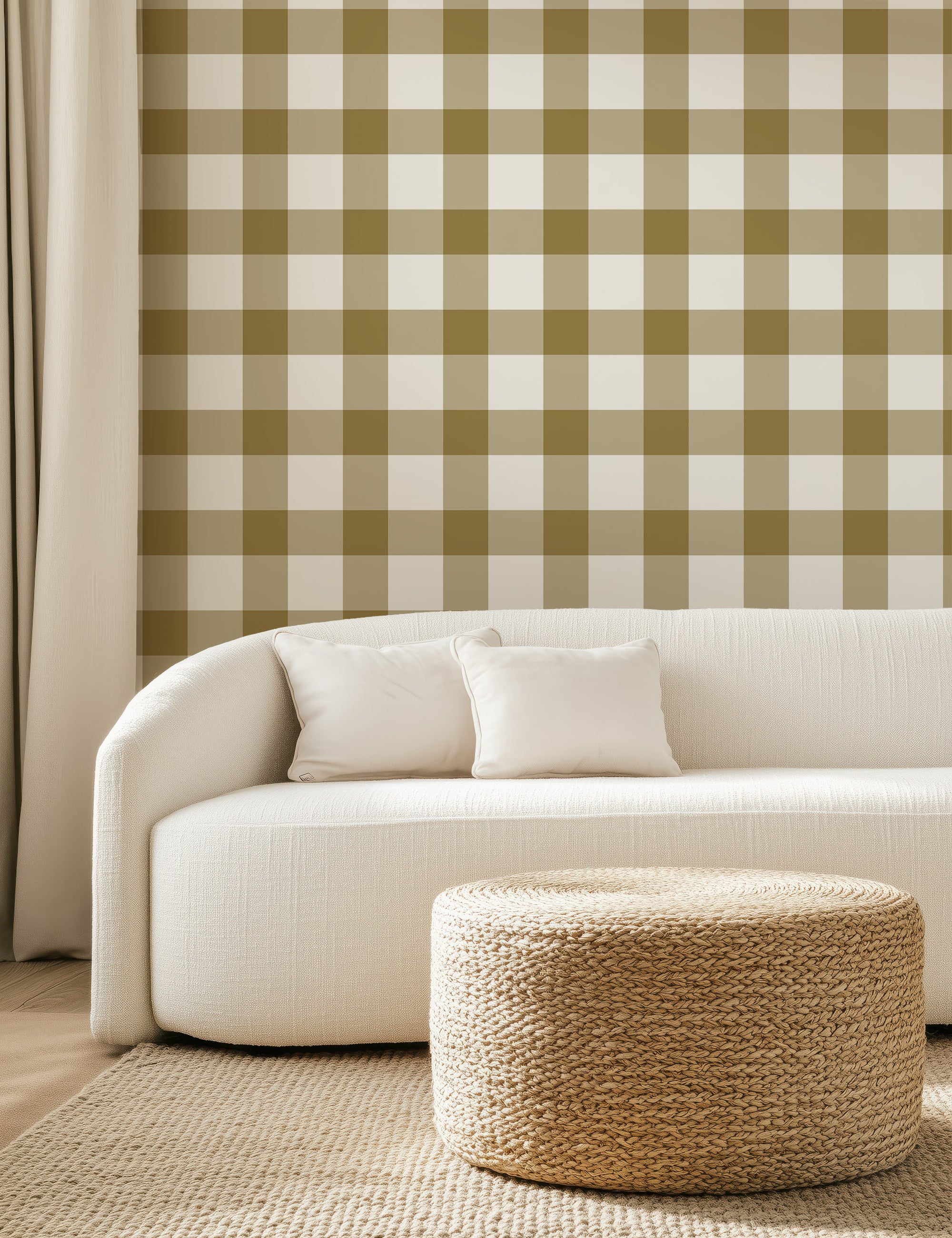 Amber Brown Plaid Gingham Wallpaper - Image 10 by RebelMod