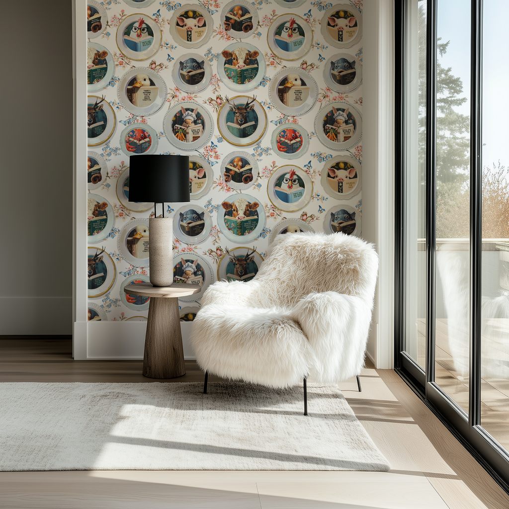 Animals Reading Kitchen Wallpaper - Floral - Image 10 by RebelMod