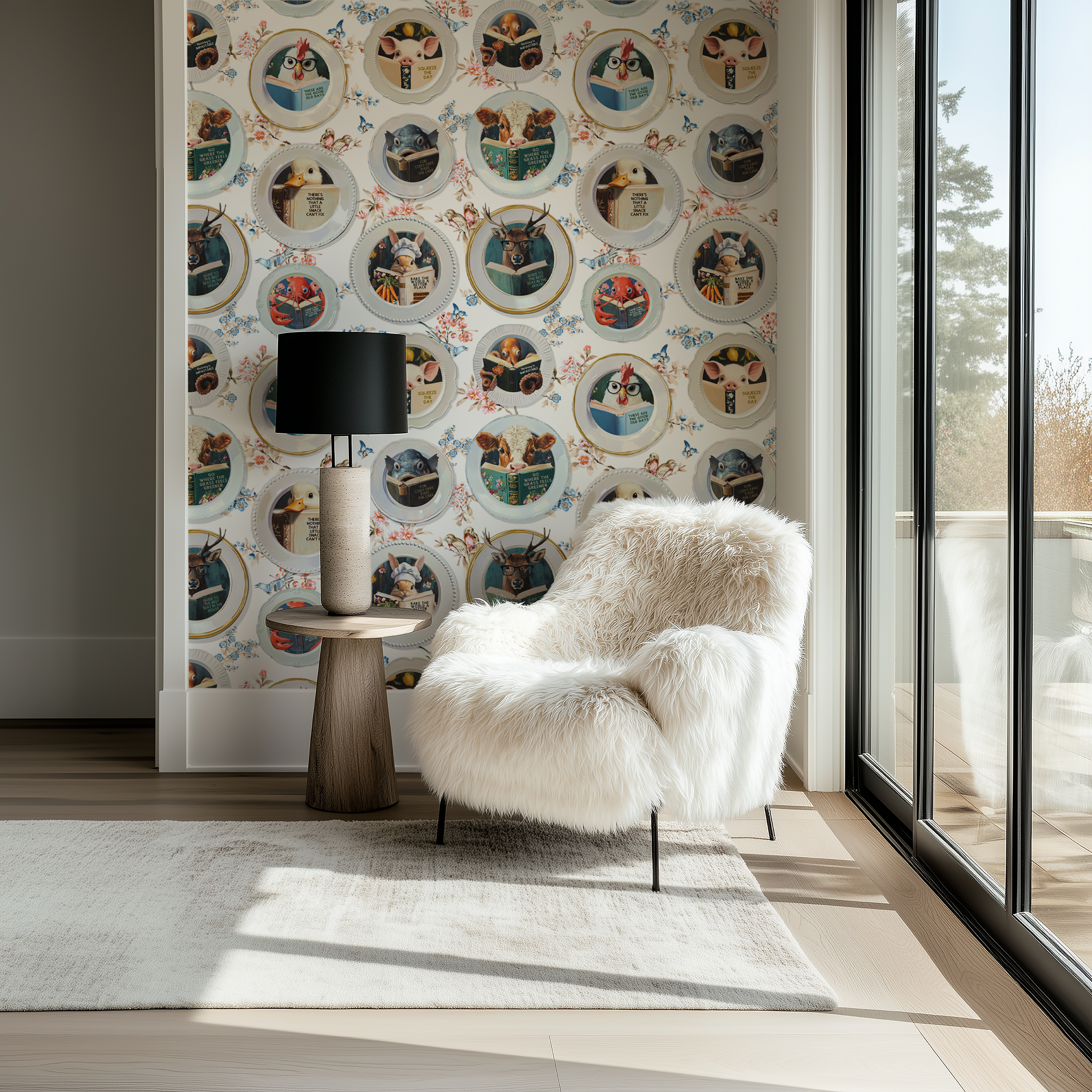 Animals Reading Kitchen Wallpaper - Floral - Image 10 by RebelMod